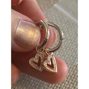 A225 3/4 inch 925 sterling silver heart hoop earrings